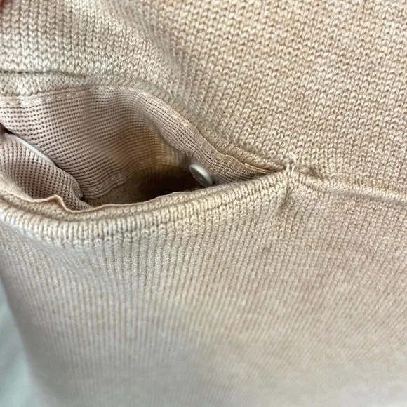 Lunya Cozy Cotton Silk Zip Pullover Sweater In Tranquil Tan Size XL New - Picture 6 of 13